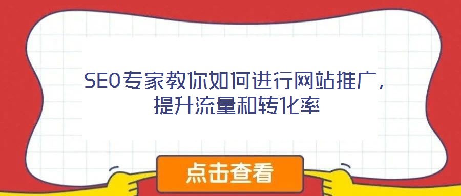  SEO專家教你如何進(jìn)行網(wǎng)站推廣，提升流量和轉(zhuǎn)化率