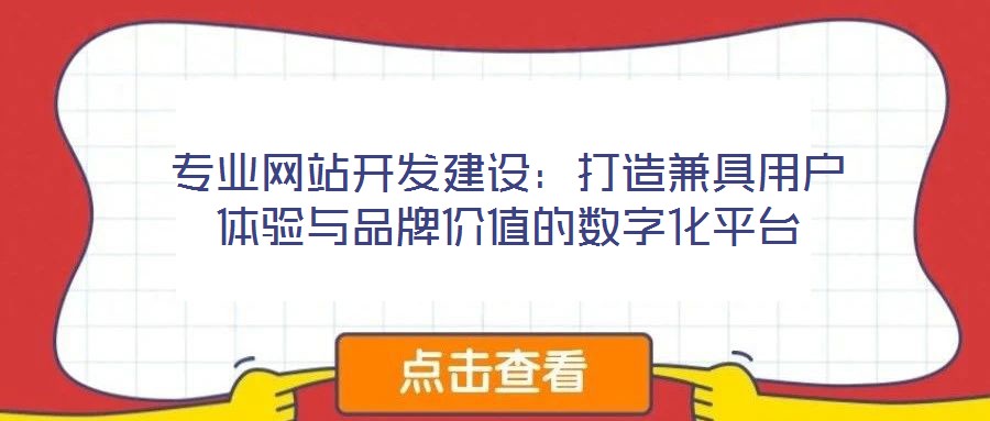 專業(yè)網(wǎng)站開(kāi)發(fā)建設(shè)：打造兼具用戶體驗(yàn)與品牌價(jià)值的數(shù)字化平臺(tái)