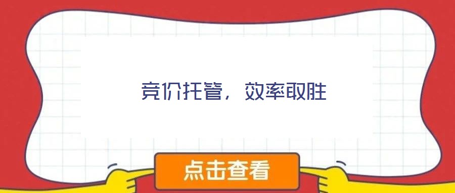 競價(jià)托管，效率取勝