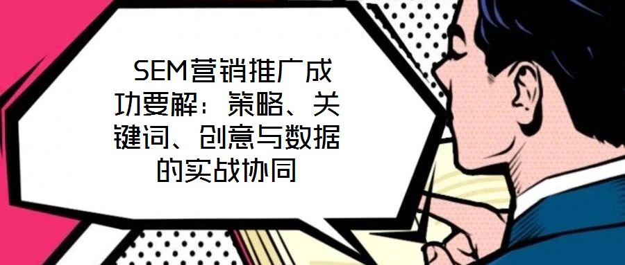  SEM營(yíng)銷(xiāo)推廣成功要解：策略、關(guān)鍵詞、創(chuàng)意與數(shù)據(jù)的實(shí)戰(zhàn)協(xié)同