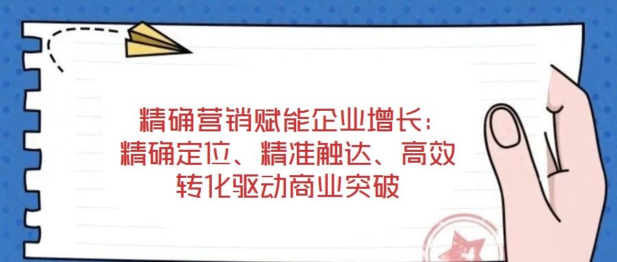  精確營(yíng)銷賦能企業(yè)增長(zhǎng)：精確定位、精準(zhǔn)觸達(dá)、高效轉(zhuǎn)化驅(qū)動(dòng)商業(yè)突破