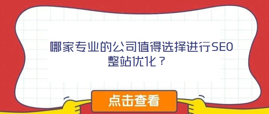  哪家專業(yè)的公司值得選擇進(jìn)行SEO整站優(yōu)化？