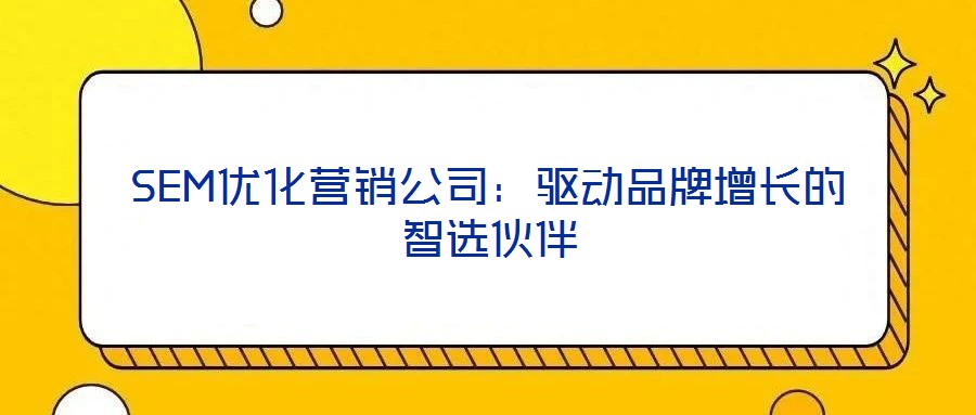 SEM優(yōu)化營銷公司：驅(qū)動(dòng)品牌增長的智選伙伴