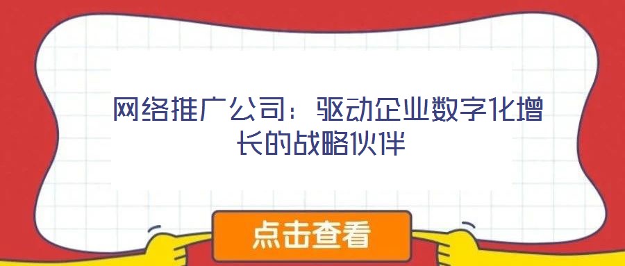  網(wǎng)絡推廣公司：驅動企業(yè)數(shù)字化增長的戰(zhàn)略伙伴