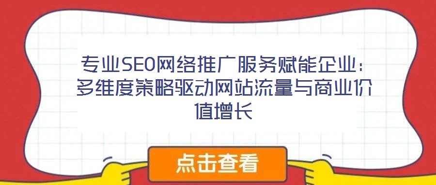  專業(yè)SEO網(wǎng)絡(luò)推廣服務(wù)賦能企業(yè)：多維度策略驅(qū)動網(wǎng)站流量與商業(yè)價(jià)值增長