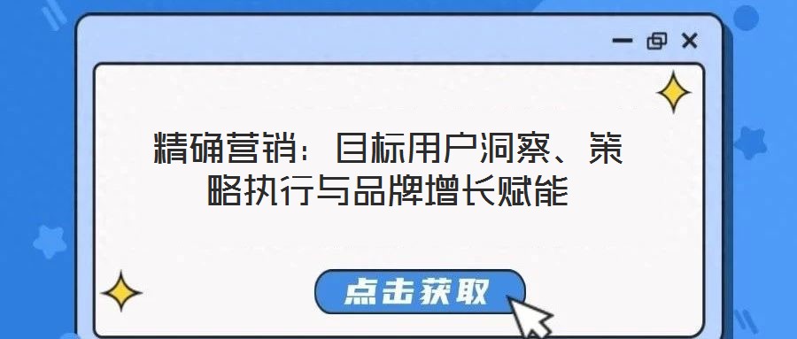 精確營(yíng)銷：目標(biāo)用戶洞察、策略執(zhí)行與品牌增長(zhǎng)賦能