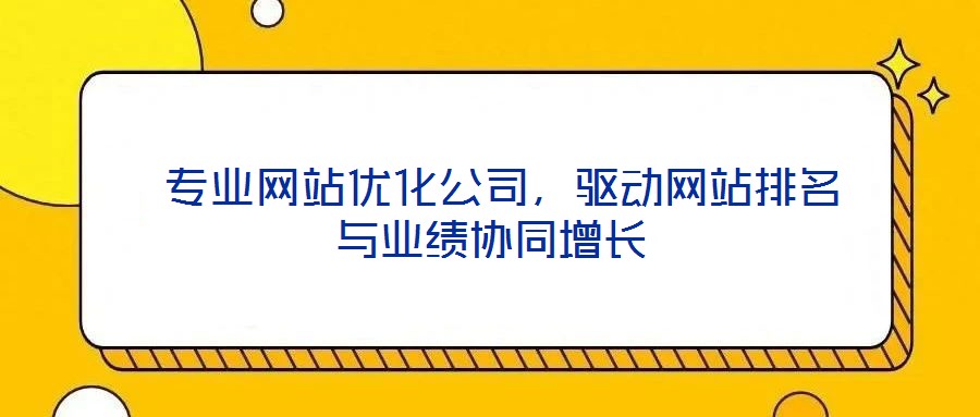  專業(yè)網(wǎng)站優(yōu)化公司，驅(qū)動(dòng)網(wǎng)站排名與業(yè)績(jī)協(xié)同增長(zhǎng)