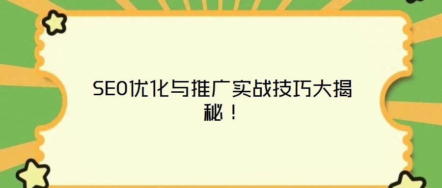 SEO優(yōu)化與推廣實戰(zhàn)技巧大揭秘！