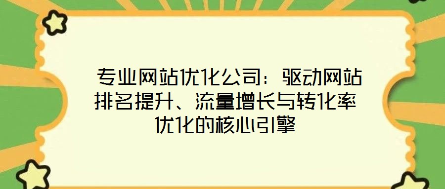 專業(yè)網(wǎng)站優(yōu)化公司：驅(qū)動(dòng)網(wǎng)站排名提升、流量增長與轉(zhuǎn)化率優(yōu)化的核心引擎