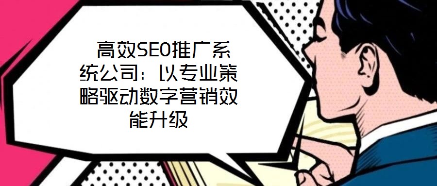  高效SEO推廣系統(tǒng)公司：以專業(yè)策略驅(qū)動(dòng)數(shù)字營銷效能升級